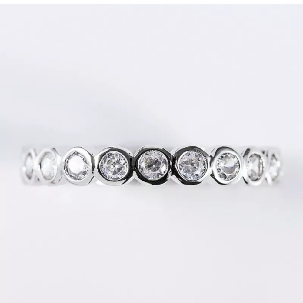 925 Silver Rings Round Cut White sapphire - Picture 2 of 8